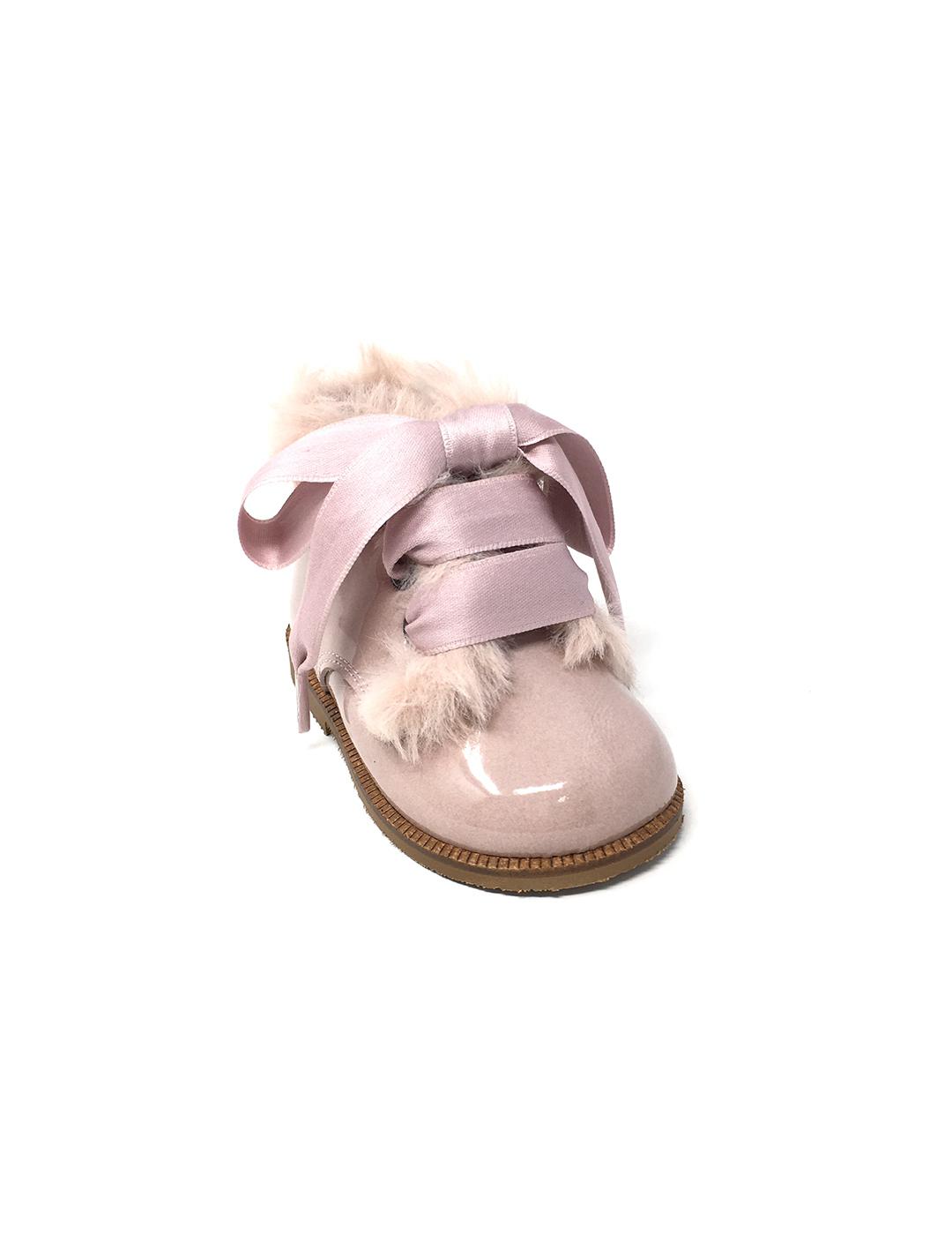 BOTIN CHAROL ROSE CON PELITO