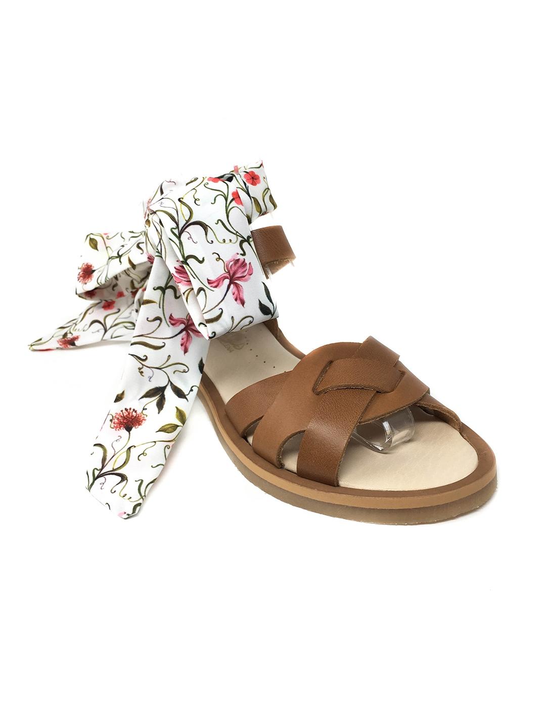 SANDALIA NAPA CUERO CON LAZO