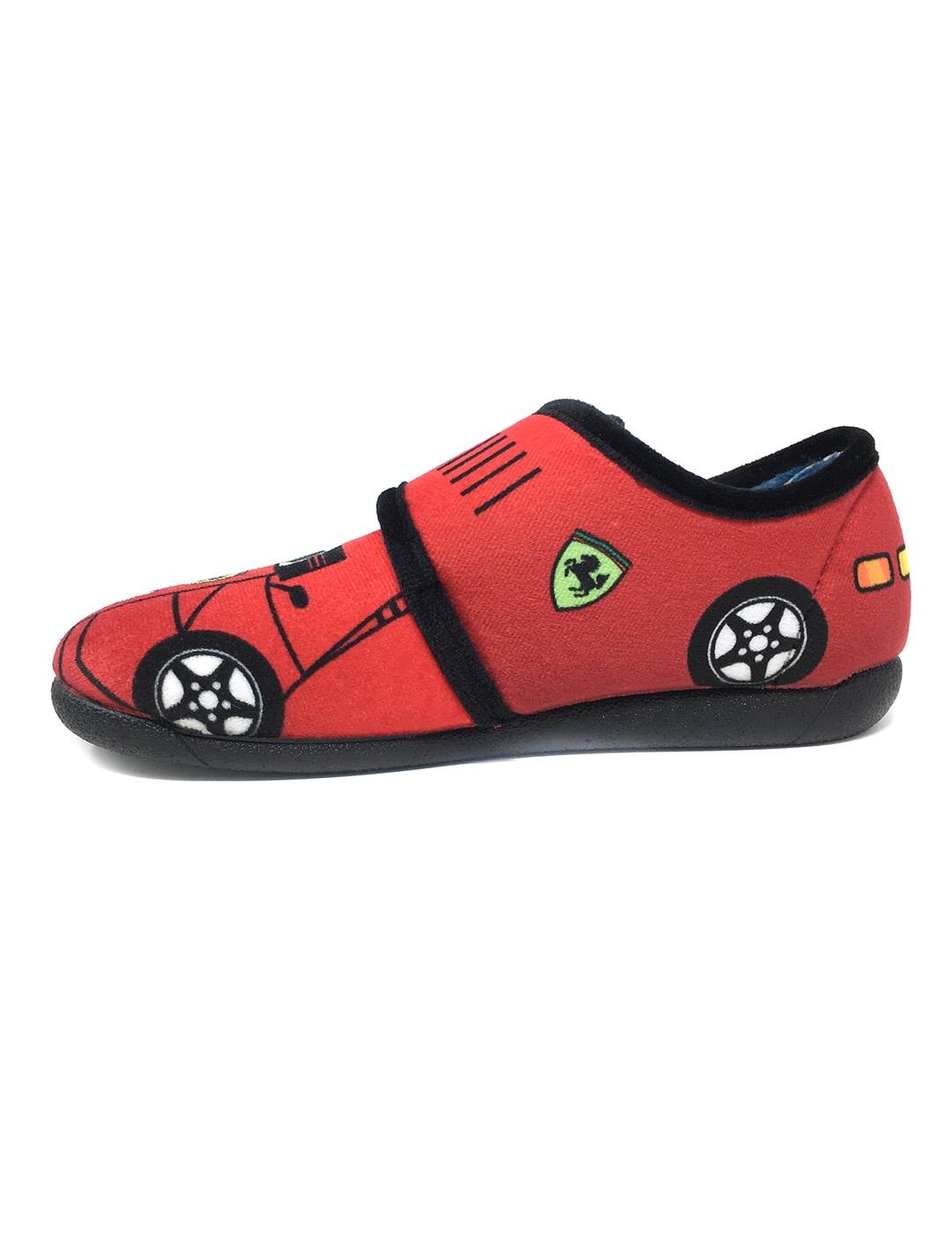 ZAPATILLA DE CASA DE VELCRO ROJA
