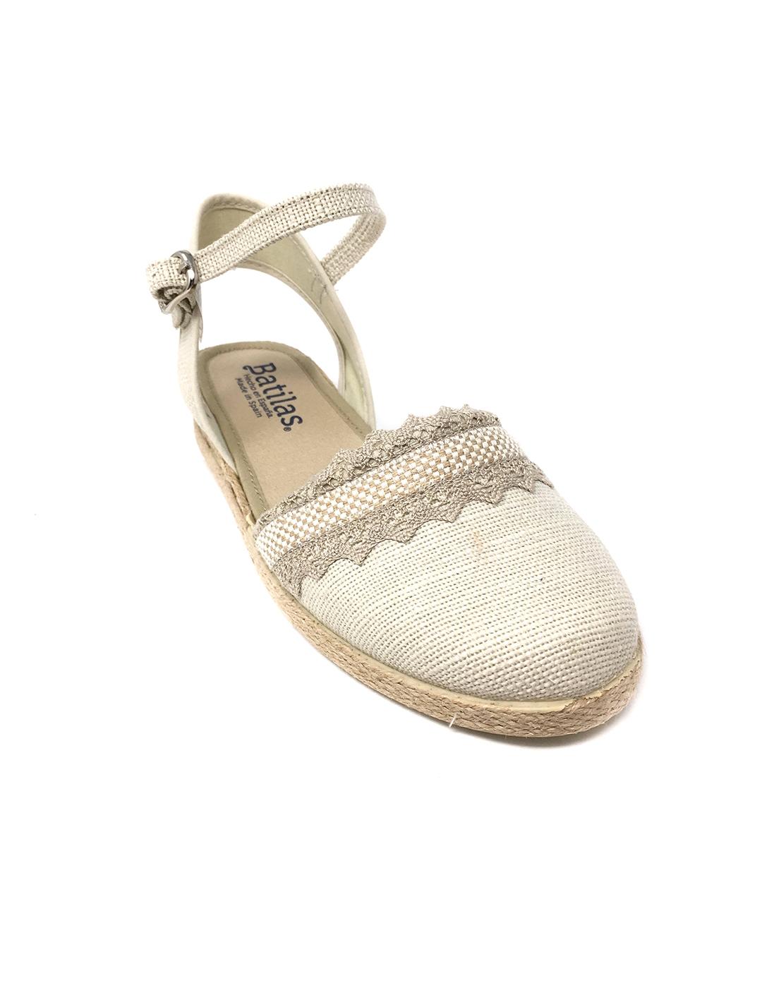 ALPARGATA CUÑA LINO BEIG