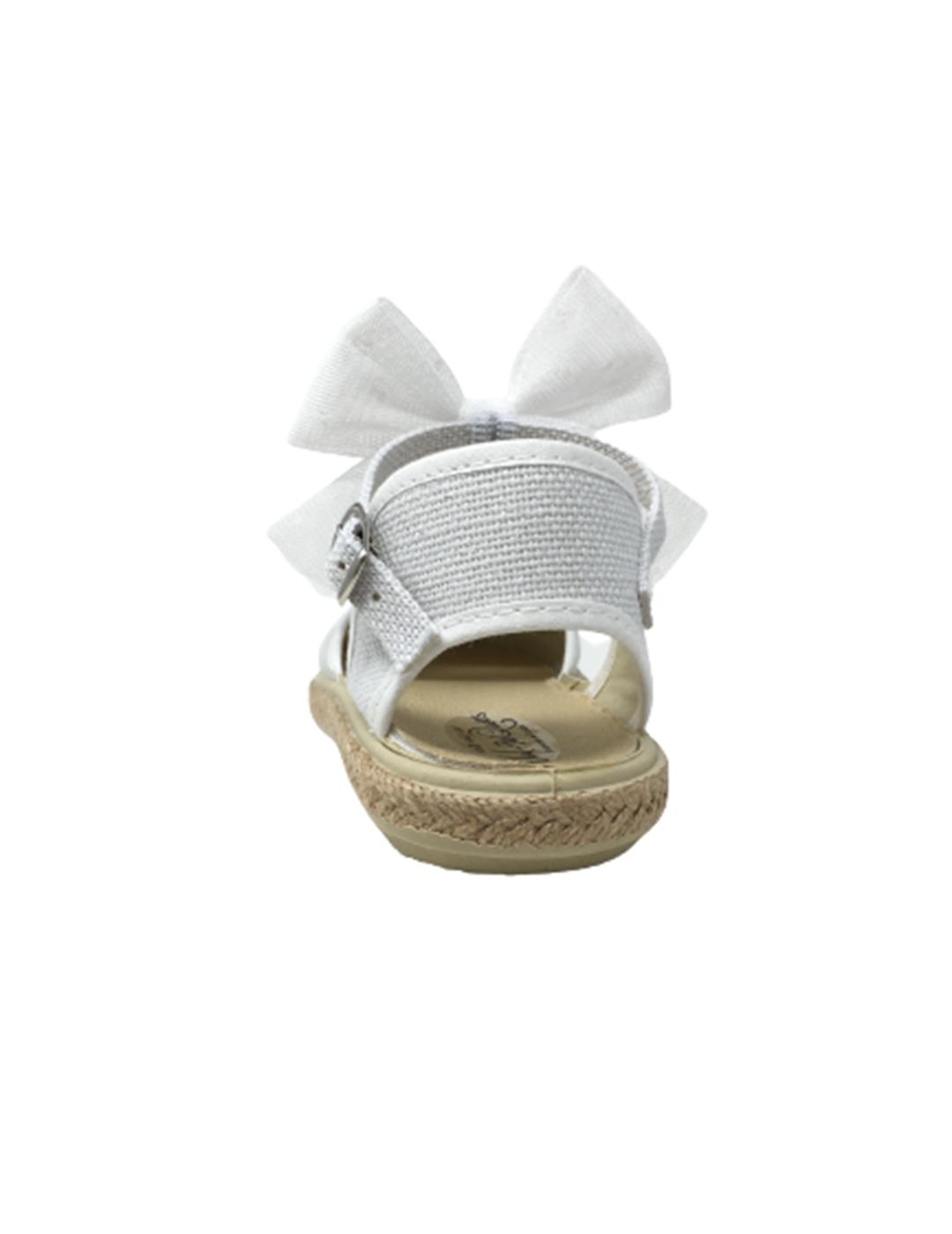 ALPARGATA BLANCA LINO CON  LAZO PLUMETI