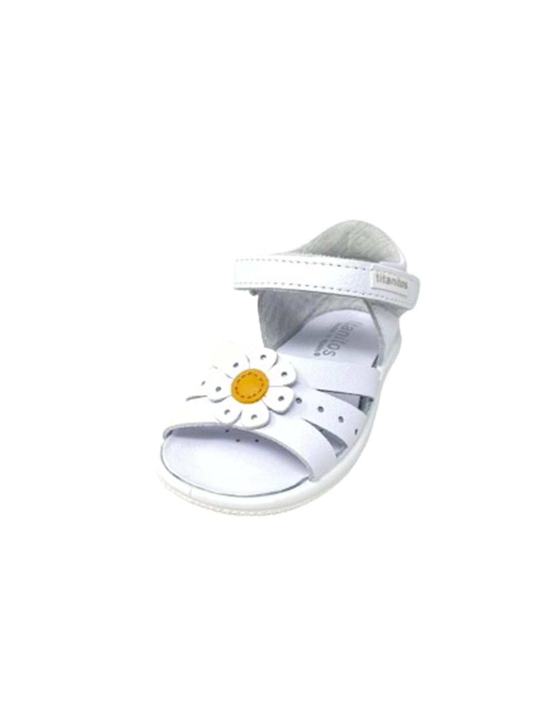 SANDALIA NIÑA BLANCA DETALLE FLOR