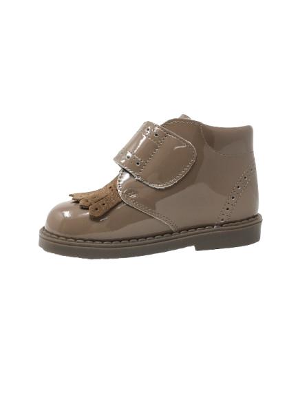BOTIN VELCRO CORAZON CHAROL MARRON