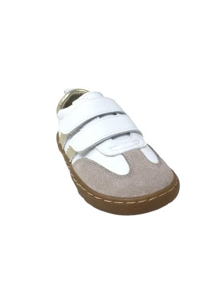 DEPORTIVO PIEL BLANCO FRANJA METALIZADA