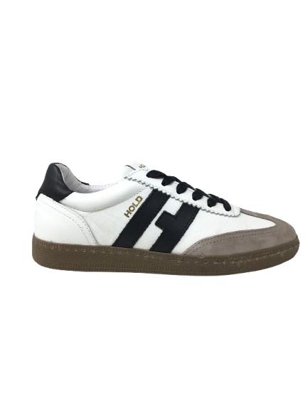 DEPORTIVO PIEL BLANCO CORDON FRANJA NEGRA