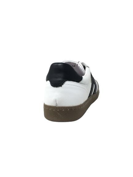 DEPORTIVO PIEL BLANCO CORDON FRANJA NEGRA