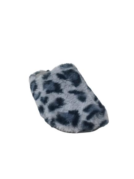 ZAPATILLA DE CASA LEOPARDO GRIS Y AZUL