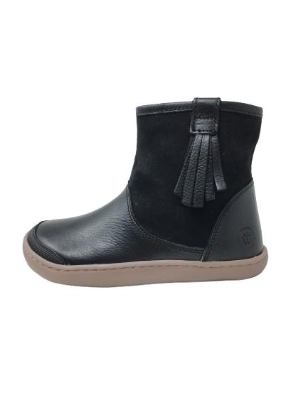 BOTIN CHETTO FLECOS BAREFOOT PIEL NEGRO