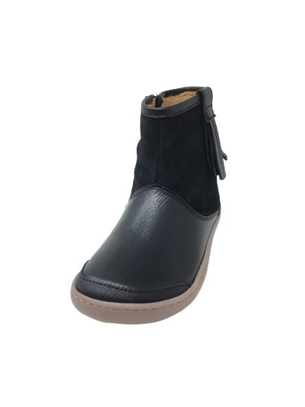 BOTIN CHETTO FLECOS BAREFOOT PIEL NEGRO
